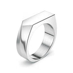 Jiayiqi Men's Ring Punk Rock Smooth 316L Stainless Steel Signet Ring For Men Hip Hop Party Jewelry Wholesale Male Wedding Anel