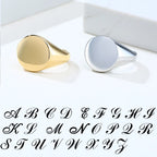 Chic Personalize Engraving 26 Letters Signet Rings for Women Stainless Steel Initial Alphabet Custom Female Gits Jewelry