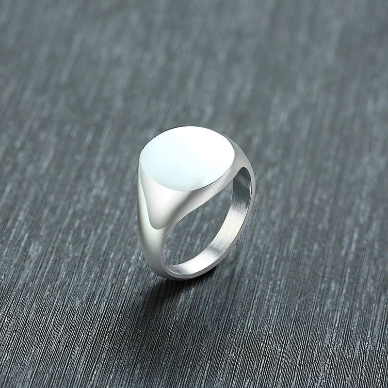 Chic Personalize Engraving 26 Letters Signet Rings for Women Stainless Steel Initial Alphabet Custom Female Gits Jewelry