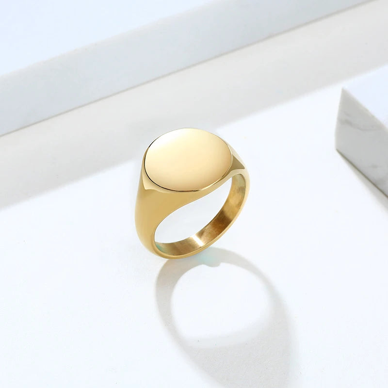 Chic Personalize Engraving 26 Letters Signet Rings for Women Stainless Steel Initial Alphabet Custom Female Gits Jewelry