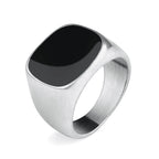 Jiayiqi Men's Ring Punk Rock Smooth 316L Stainless Steel Signet Ring For Men Hip Hop Party Jewelry Wholesale Male Wedding Anel
