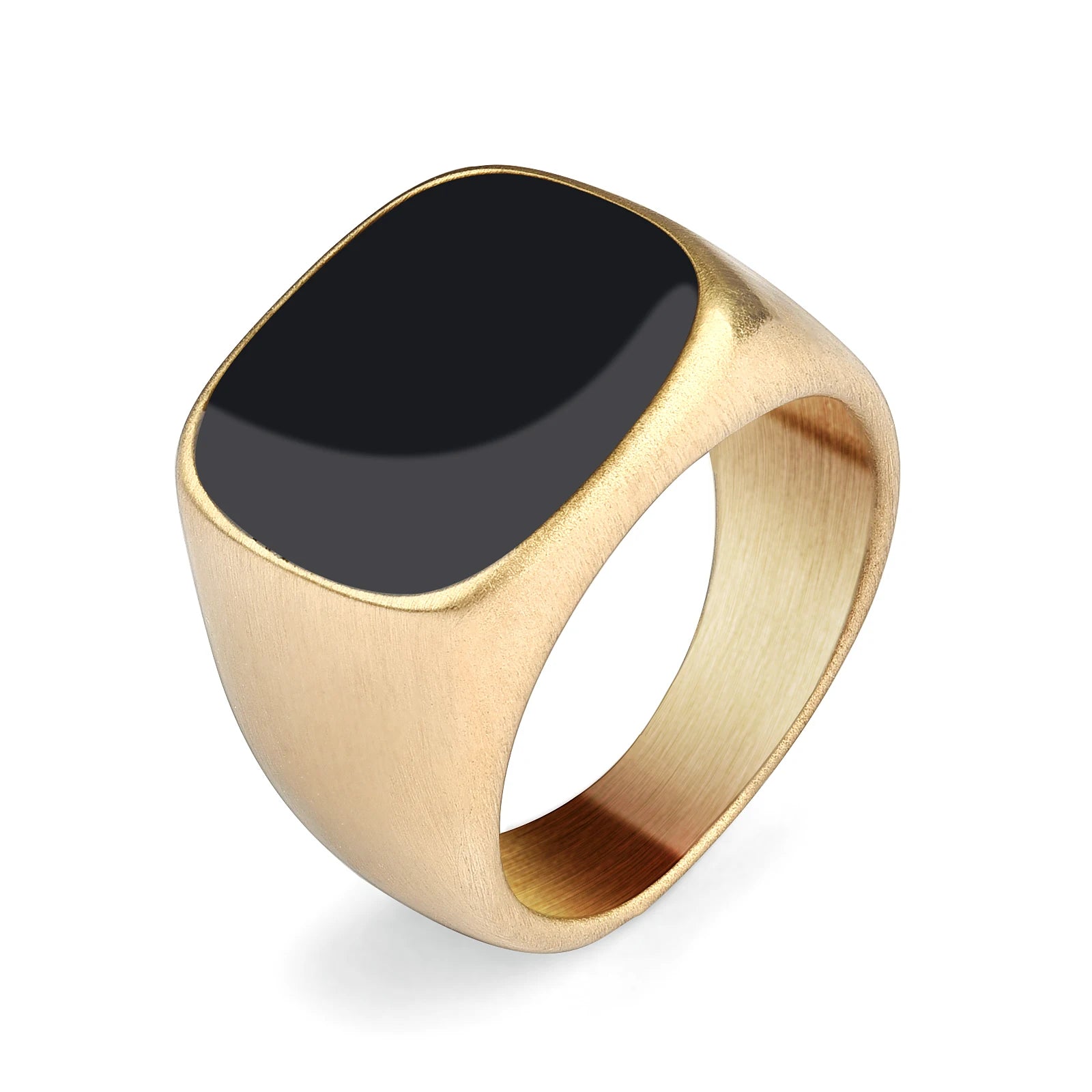 Jiayiqi Men's Ring Punk Rock Smooth 316L Stainless Steel Signet Ring For Men Hip Hop Party Jewelry Wholesale Male Wedding Anel