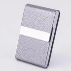 Business Card Holder PU Leather Business Card Case Name Cards Wallet Slim Metal Pocket Card Organizer Gifts for Men Women Office