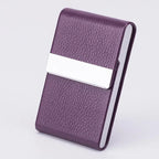 Business Card Holder PU Leather Business Card Case Name Cards Wallet Slim Metal Pocket Card Organizer Gifts for Men Women Office