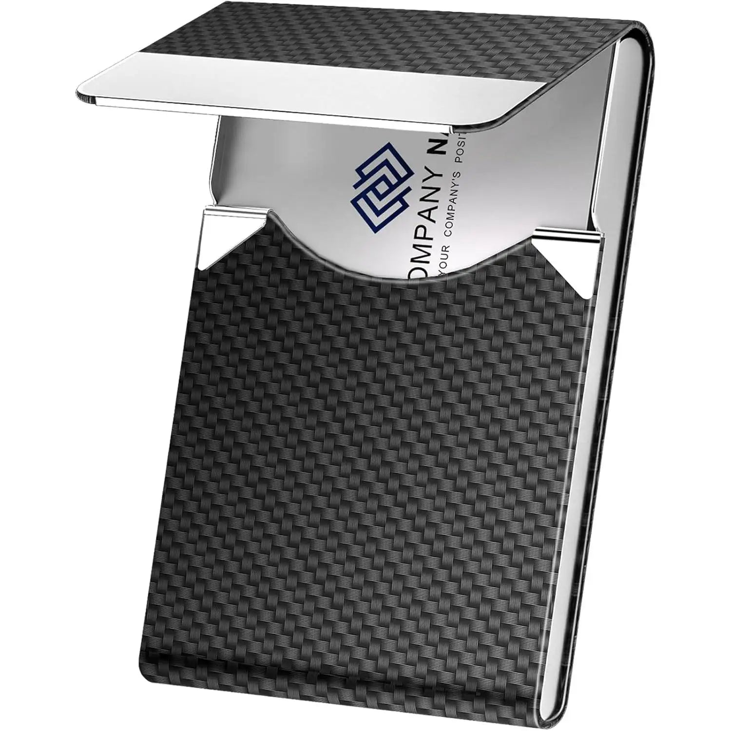 Business Card Holder PU Leather Business Card Case Name Cards Wallet Slim Metal Pocket Card Organizer Gifts for Men Women Office