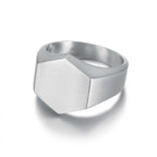 Jiayiqi Men's Ring Punk Rock Smooth 316L Stainless Steel Signet Ring For Men Hip Hop Party Jewelry Wholesale Male Wedding Anel