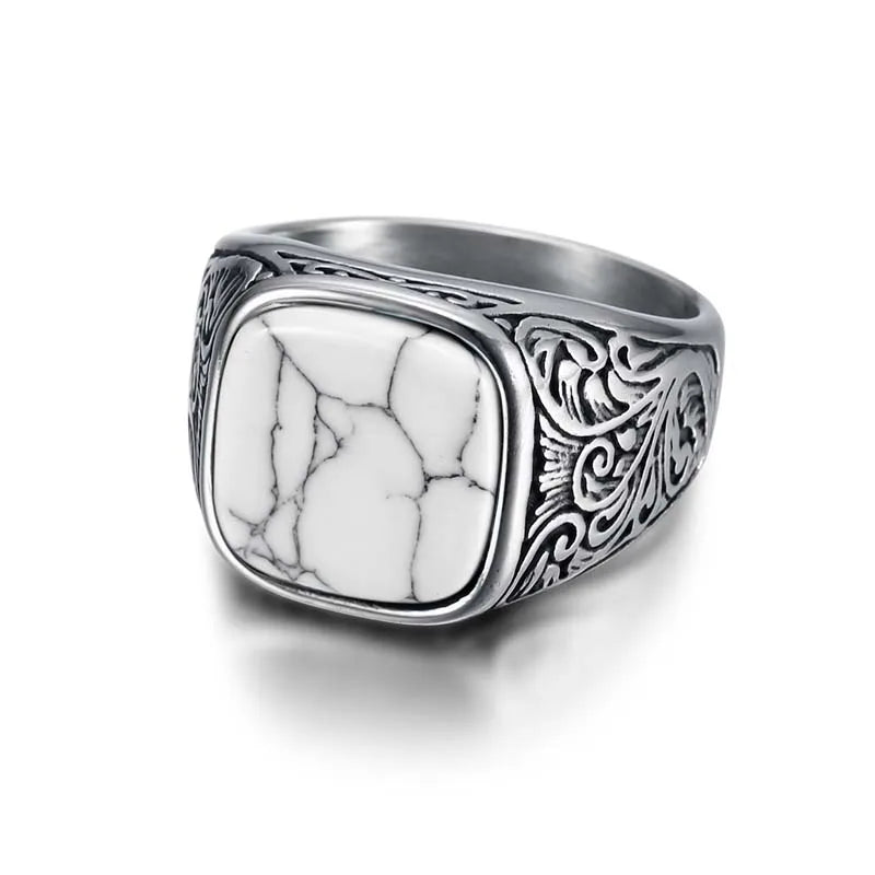 Jiayiqi Men's Ring Punk Rock Smooth 316L Stainless Steel Signet Ring For Men Hip Hop Party Jewelry Wholesale Male Wedding Anel