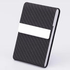 Business Card Holder PU Leather Business Card Case Name Cards Wallet Slim Metal Pocket Card Organizer Gifts for Men Women Office