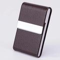 Business Card Holder PU Leather Business Card Case Name Cards Wallet Slim Metal Pocket Card Organizer Gifts for Men Women Office