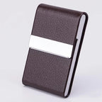 Business Card Holder PU Leather Business Card Case Name Cards Wallet Slim Metal Pocket Card Organizer Gifts for Men Women Office