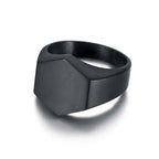 Jiayiqi Men's Ring Punk Rock Smooth 316L Stainless Steel Signet Ring For Men Hip Hop Party Jewelry Wholesale Male Wedding Anel