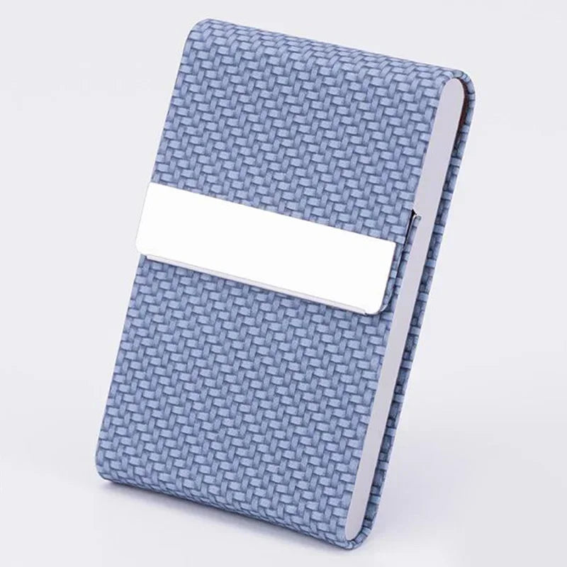 Business Card Holder PU Leather Business Card Case Name Cards Wallet Slim Metal Pocket Card Organizer Gifts for Men Women Office