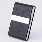 Business Card Holder PU Leather Business Card Case Name Cards Wallet Slim Metal Pocket Card Organizer Gifts for Men Women Office