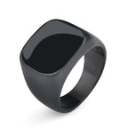 Jiayiqi Men's Ring Punk Rock Smooth 316L Stainless Steel Signet Ring For Men Hip Hop Party Jewelry Wholesale Male Wedding Anel