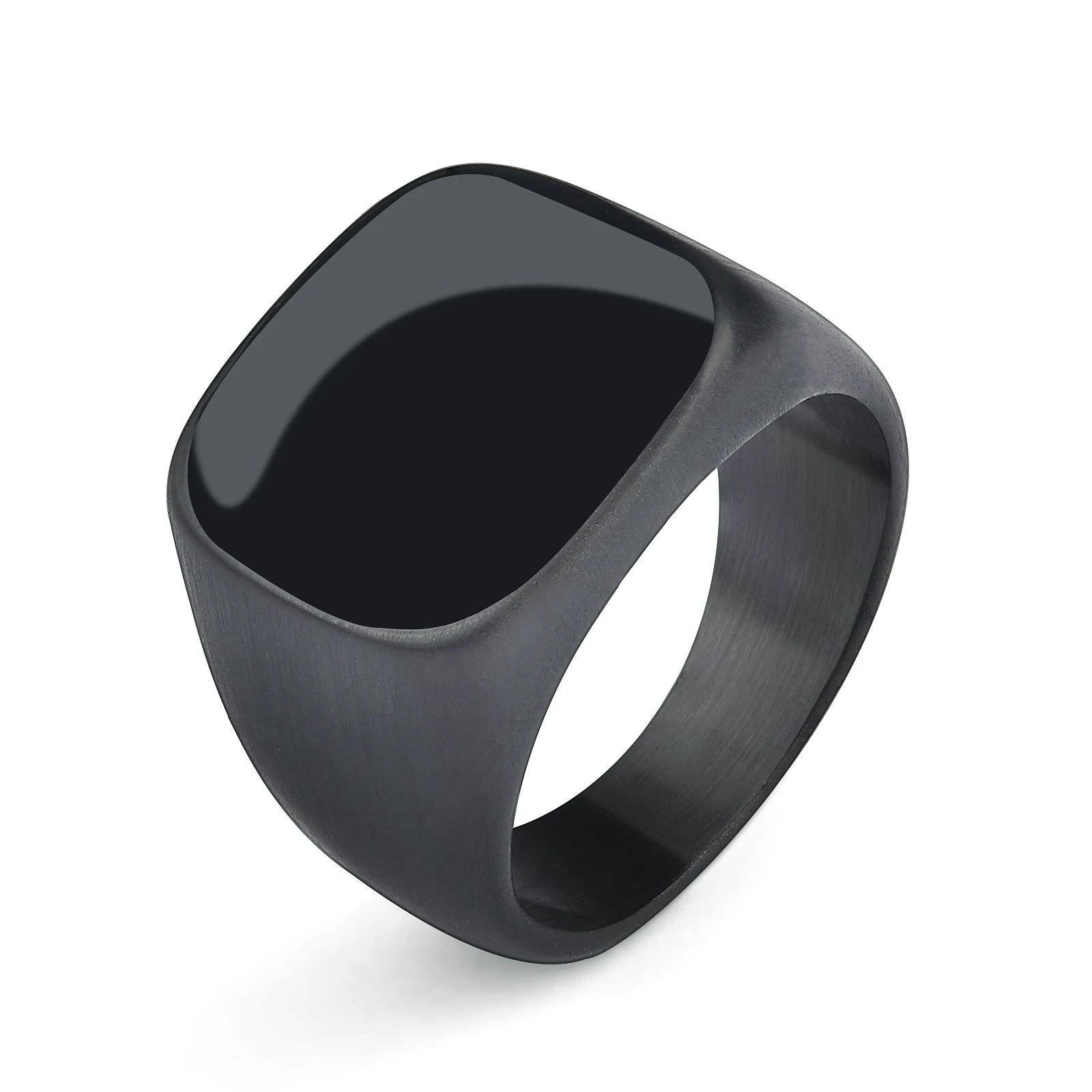 Jiayiqi Men's Ring Punk Rock Smooth 316L Stainless Steel Signet Ring For Men Hip Hop Party Jewelry Wholesale Male Wedding Anel